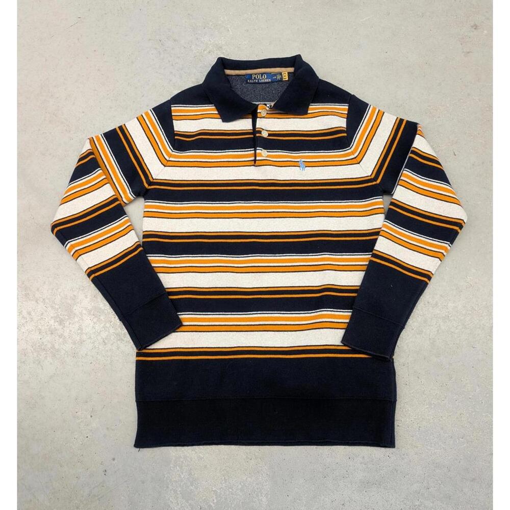 Polo Ralph Lauren Orange & Black Stripe Rugby Long Sleeve
